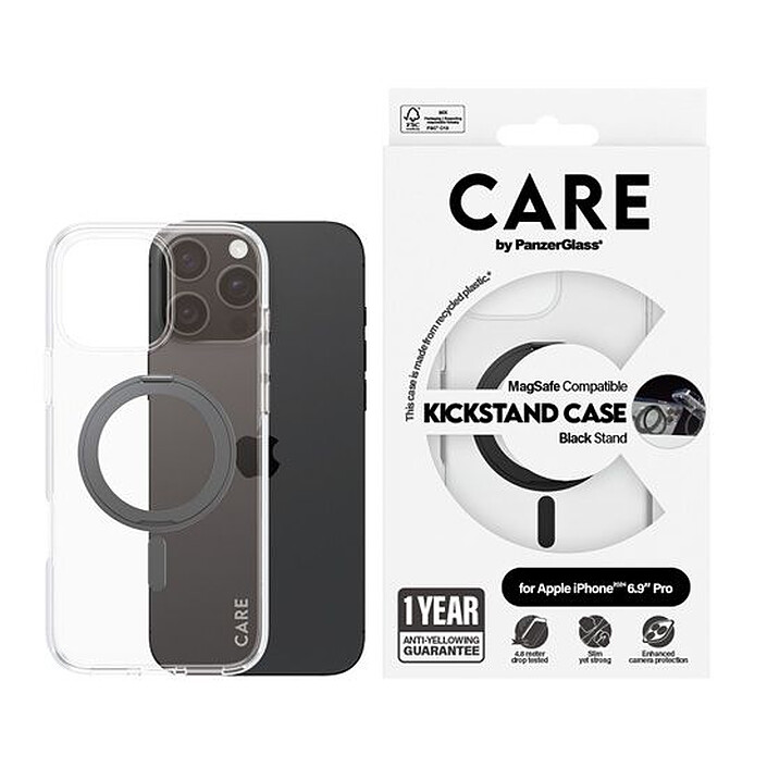 Avis PanzerGlass Coque Feature Kickstand iPhone 16 Pro Max Noir