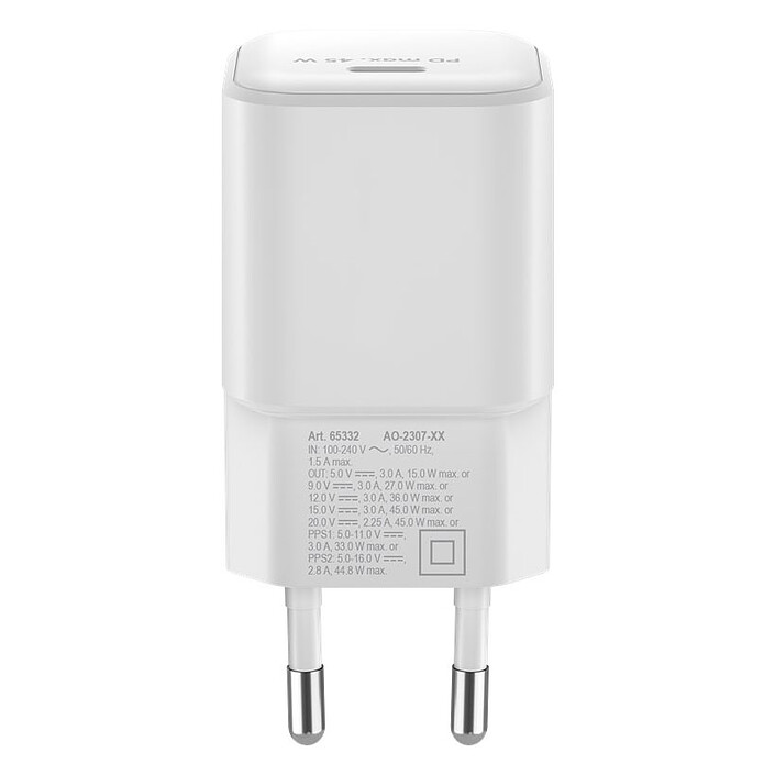 cheap Goobay PD GaN Nano 45W USB-C Rapid Charger (White)