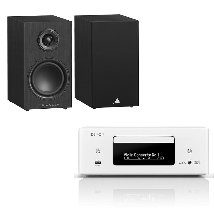 Denon RCD-N12DAB White + Triangle Elara LN01 Matte Black