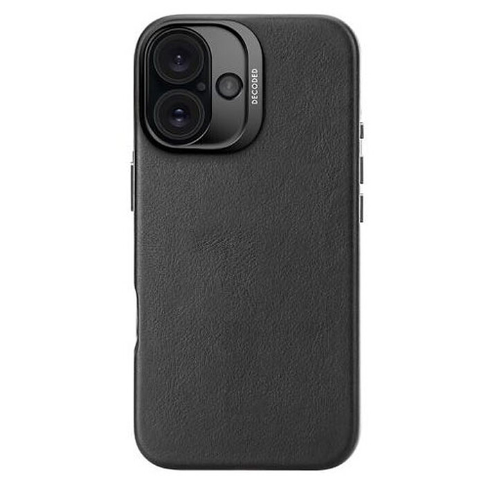 DECODED Coque en cuir pour iPhone 16 Noir