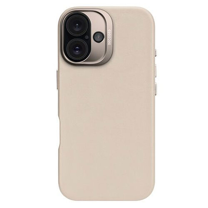 DECODED Coque en cuir pour iPhone 16 Beige