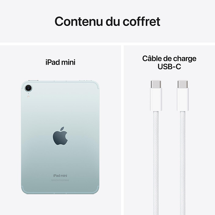 Apple iPad mini (2024) 128 Go Wi-Fi + Cellular Bleu pas cher