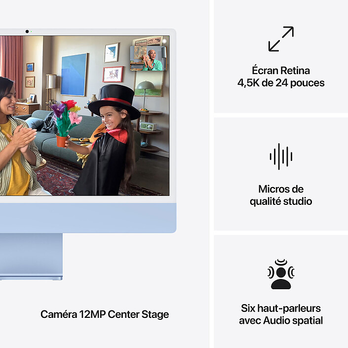 Acheter Apple iMac M4 (2024) 24" 16 Go 256 Go Bleu (MWUF3FN/A-MKPN)