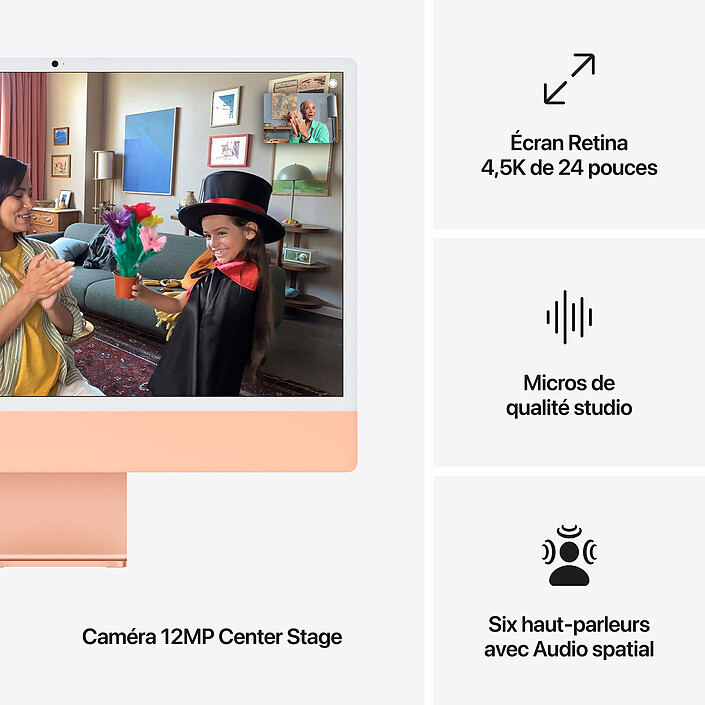 Acheter Apple iMac M4 (2024) 24" 16 Go 1 To Go Orange (Z1EV-MKPN-1TB)