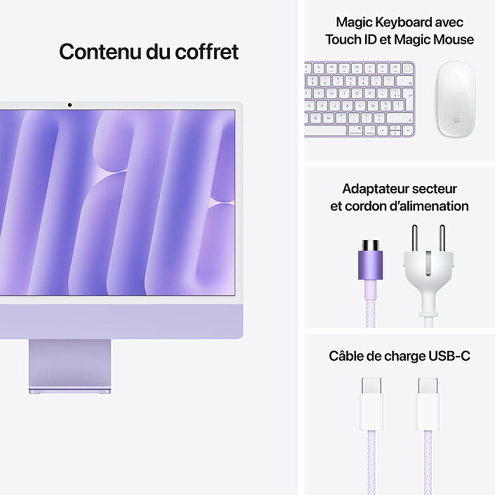 Apple iMac M4 (2024) 24" 24 Go 1 To Mauve (Z1K7-1TB) pas cher