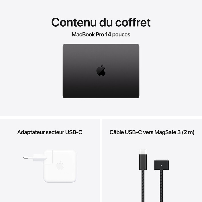 Apple MacBook Pro M4 14" Noir sidéral 16 Go/512 Go (MW2U3FN/A) · Reconditionné pas cher