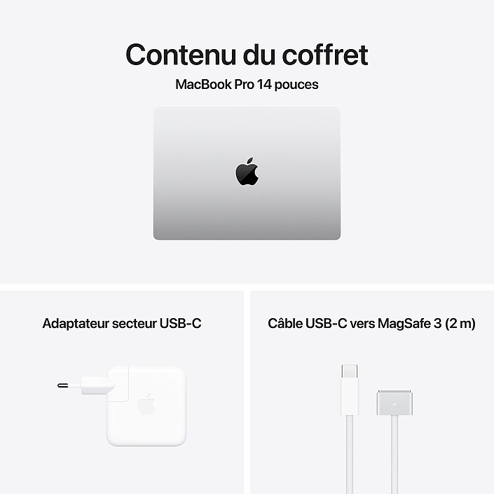 Apple MacBook Pro M4 Pro 14" Argent 48 Go/1 To (MX2F3FN/A-48GB) pas cher