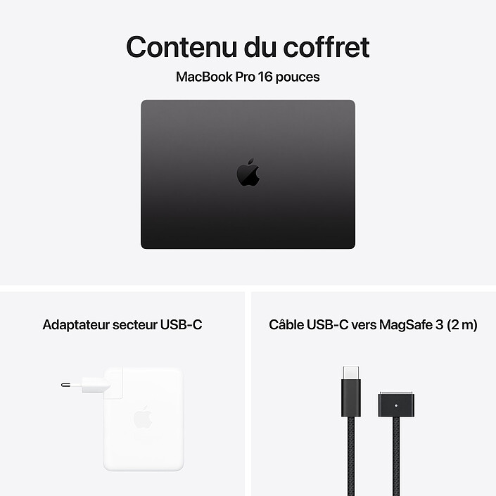Apple MacBook Pro M4 Max 16" Noir sidéral 36 Go/2 To (MX303FN/A-2TB-NANO) pas cher