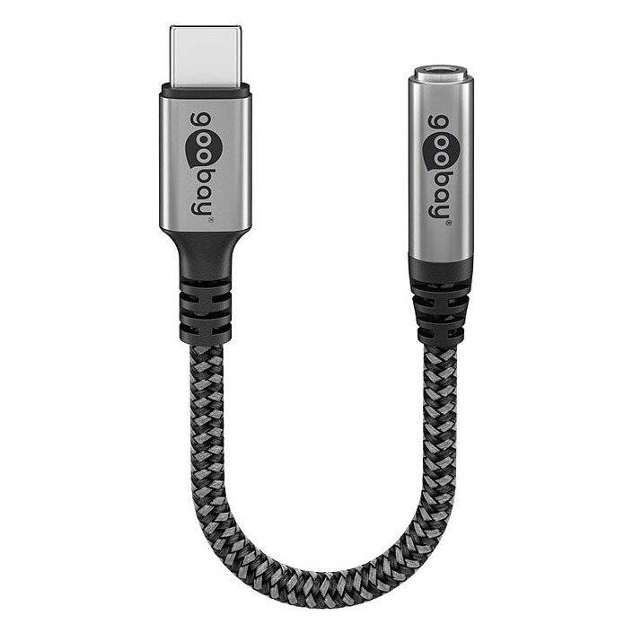 Opiniones sobre Cable Goobay de USB-C a Jack de 3,5 mm (macho/hembra) - 0,15 m - Negro/Gris