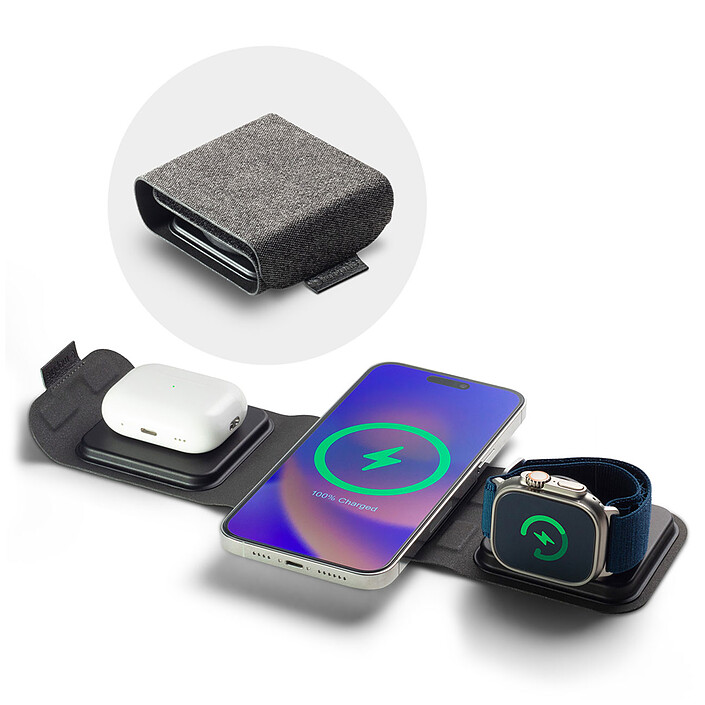 Mophie 3-in-1 Travel Charger with MagSafe Black