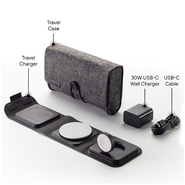 Review Mophie 3-in-1 Travel Charger with MagSafe Black