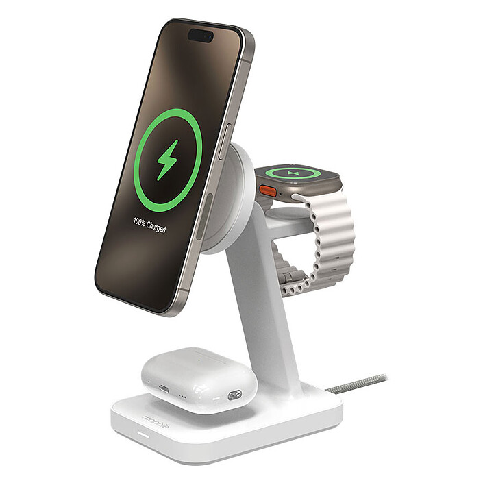 Mophie Snap+ 3-in-1 Wireless Charge Stand Qi2 White