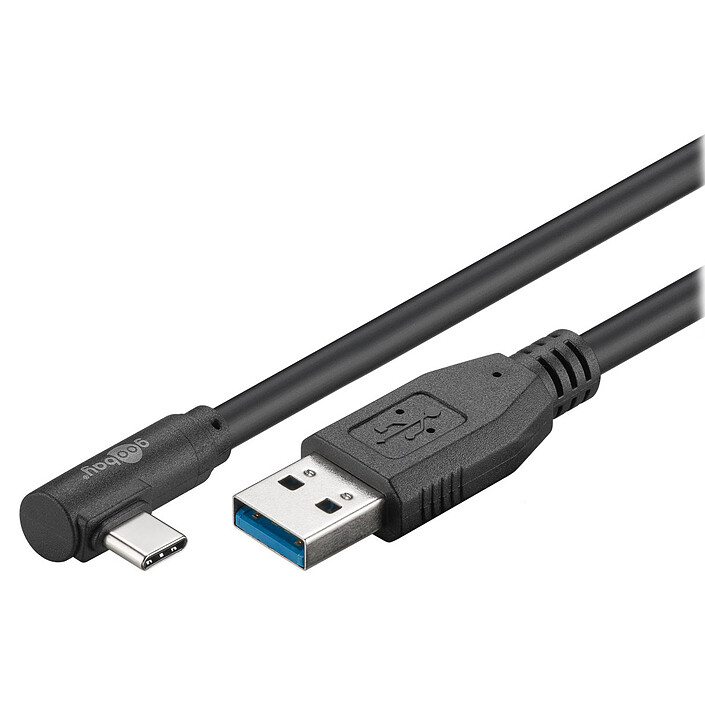 Goobay câble USB-C coudé à 90° vers USB-A 1.5 mètre (noir)