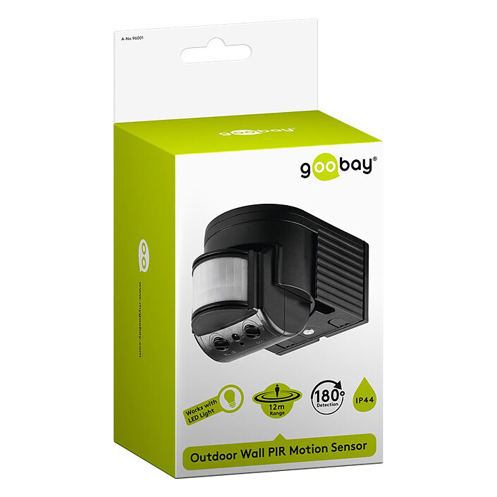 Goobay Rilevatore di movimento a infrarossi per montaggio a parete (Nero)  economico