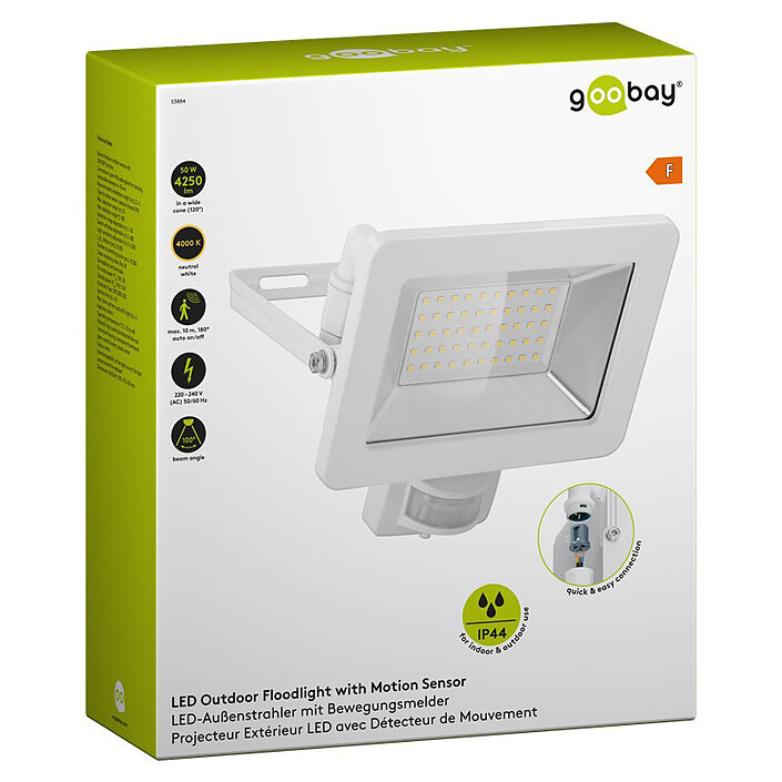Acquista Goobay Faretto LED da esterno da 50 W con rilevatore di movimento (Bianco)
