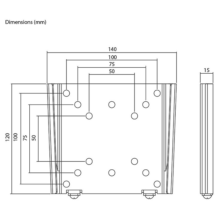 Buy Goobay Fixed S Caravan TV Wall Mount for TVs from 13" to 27" - Black