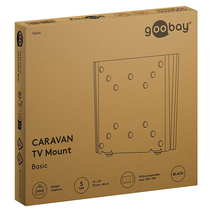 cheap Goobay Fixed S Caravan TV Wall Mount for TVs from 13" to 27" - Black