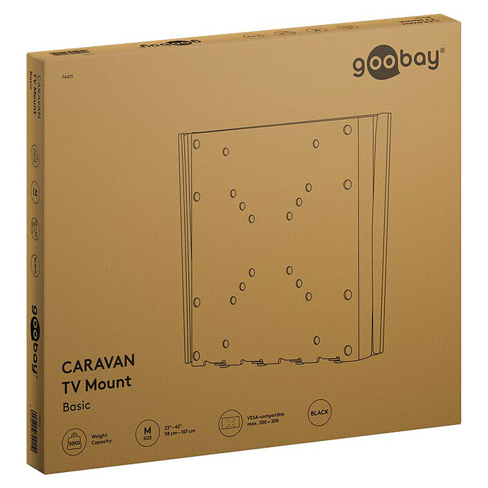 Soporte de pared fijo Goobay M para TV de caravana para televisores de 23" a 42" - Negro a bajo precio