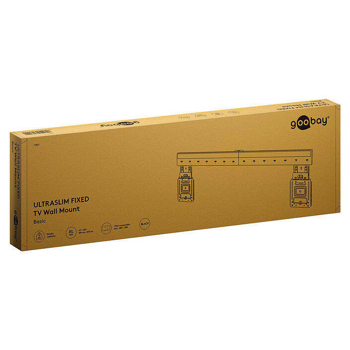 Goobay Supporto da parete per TV fisso ultrasottile - Nero  economico
