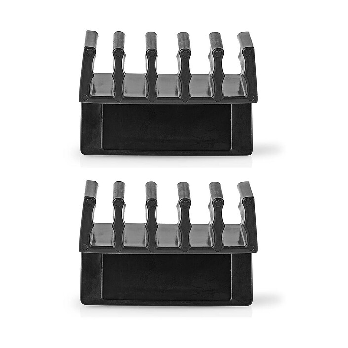 Nedis Set of 2 Click &amp; Go Cable Clips - 5 slots up to 7.1 mm - Black 
