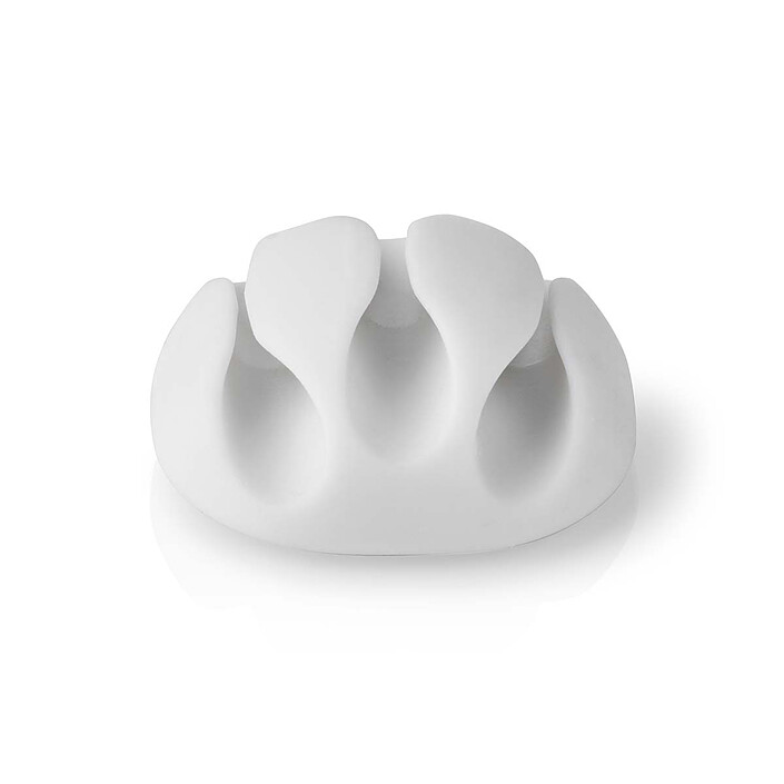 Avis Nedis Lot de 4 Mini clips de câbles - 3 slots jusqu'à 5.3 mm - Blanc