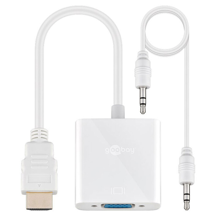 Goobay adattatore HDMI maschio / VGA femmina + jack da 3,5 mm (bianco)