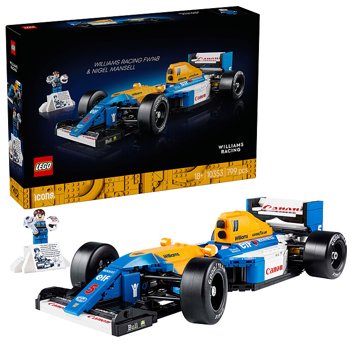 Nota LEGO Icons 10353 Williams Racing FW14B e Nigel Mansell