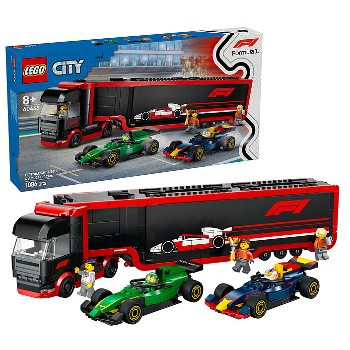 Avis LEGO City 60445 Camion de F1 avec voitures de F1 RB20 et AMR24