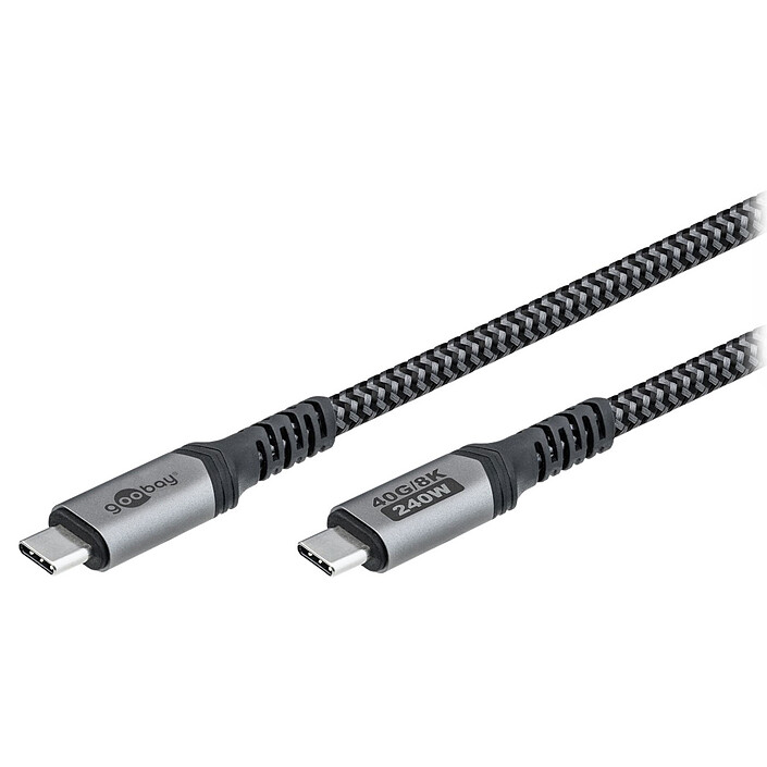 Avis Goobay Câble Textile USB4 Type C (M/M) - Power Delivery - 1.5 m