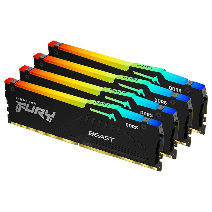 Kingston FURY Beast RGB 64GB (4 x 16GB) DDR5 6000 MHz CL40 