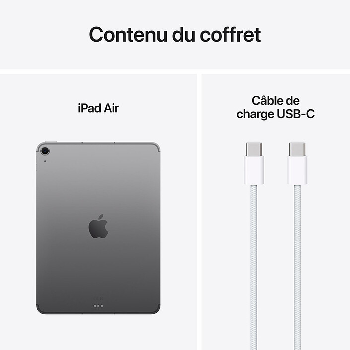 Apple iPad Air M3 11 pouces (2025) Wi-Fi + Cellular 512 Go Gris Sidéral · Reconditionné pas cher