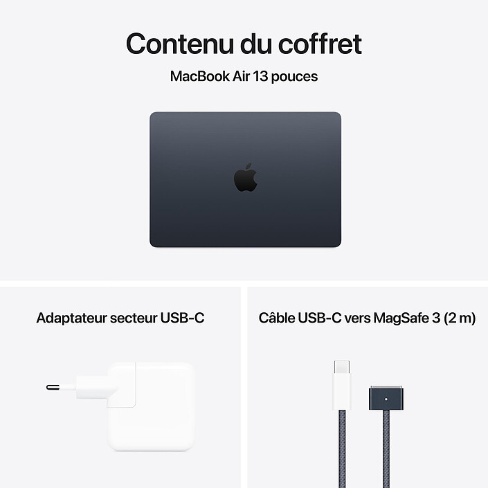 Apple MacBook Air M4 13 pouces (2025) Minuit 32 Go/512 Go (MC6C4FN/A-32GB) pas cher