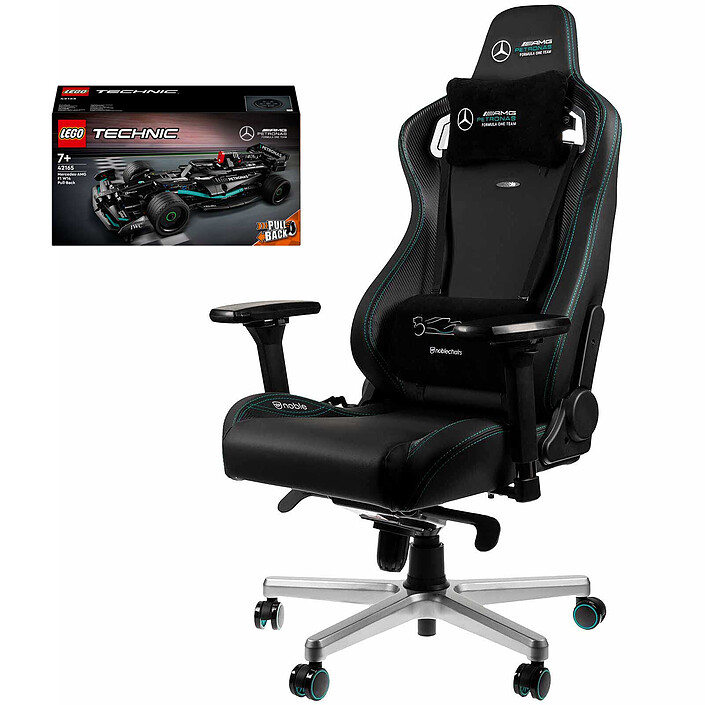 Noblechairs Epic (Mercedes-AMG Petronas Formula One Team 2021 Edition) + LEGO Technic 42165 Mercedes-AMG F1 W14 E Performance Pull-Back GRATIS!