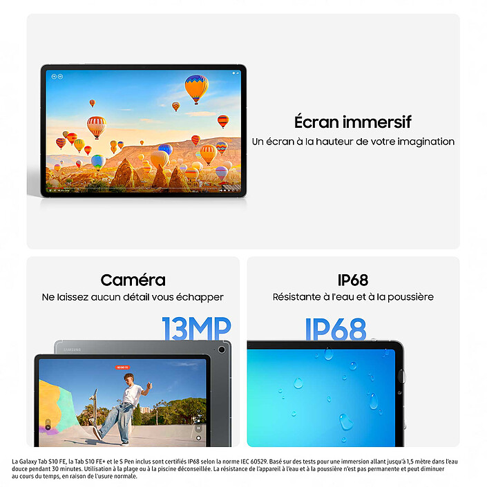 Acheter Samsung Galaxy Tab S10 FE+ 13.1" SM-X620 128 Go Bleu Wi-Fi
