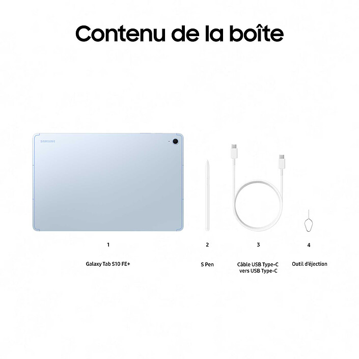 Samsung Galaxy Tab S10 FE+ 13.1" SM-X620 128 Go Bleu Wi-Fi pas cher