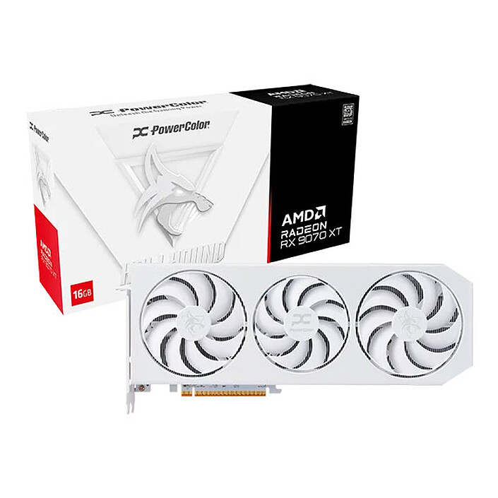 PowerColor Hellhound Spectral White AMD Radeon RX 9070 XT 16GB OC