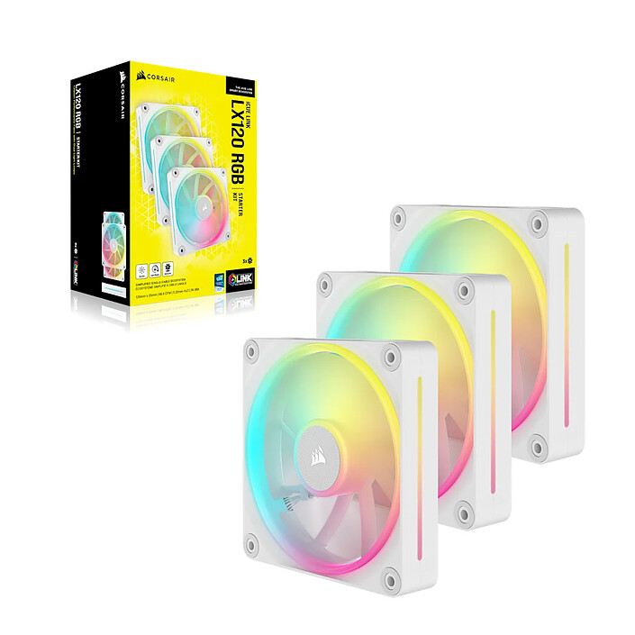 Corsair iCUE LINK LX120 RGB Triple Pack (White) economico