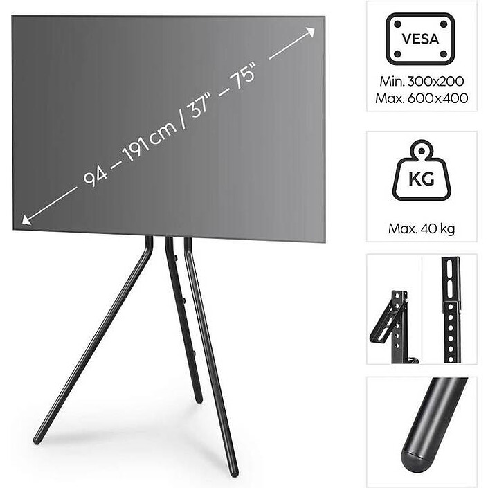 Hama Support Pied TV Chevalet métal (Noir) pas cher