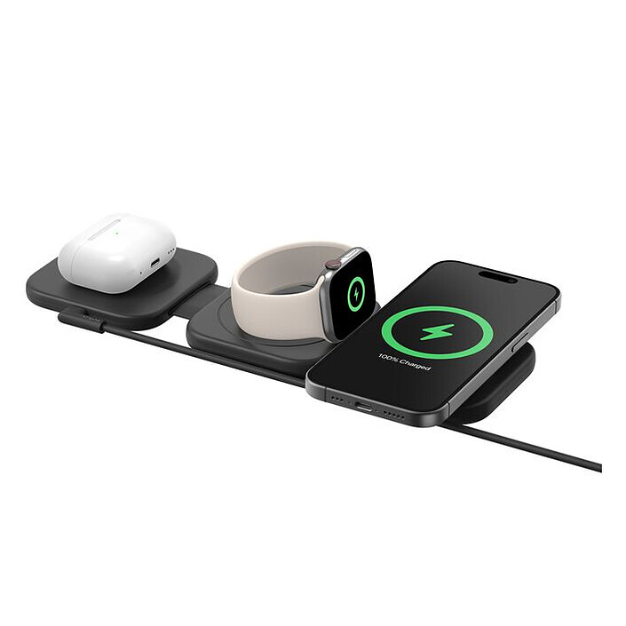 Comprar Estación de carga magnética portátil 3 en 1 Belkin BoostCharge Pro con Qi2 (15 W)