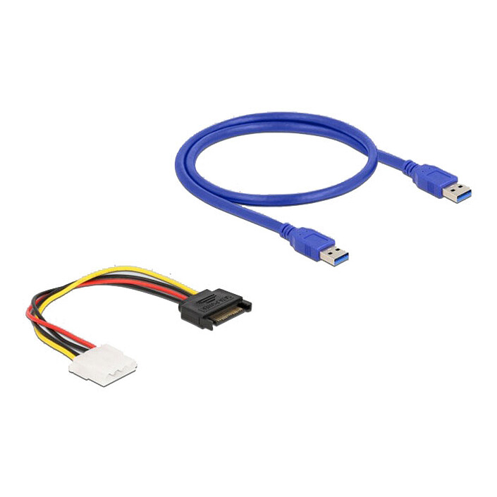 Avis DeLock Riser Card PCIe x1 vers slot PCIe x16 avec câble USB 60 cm et câble d'alimentation SATA