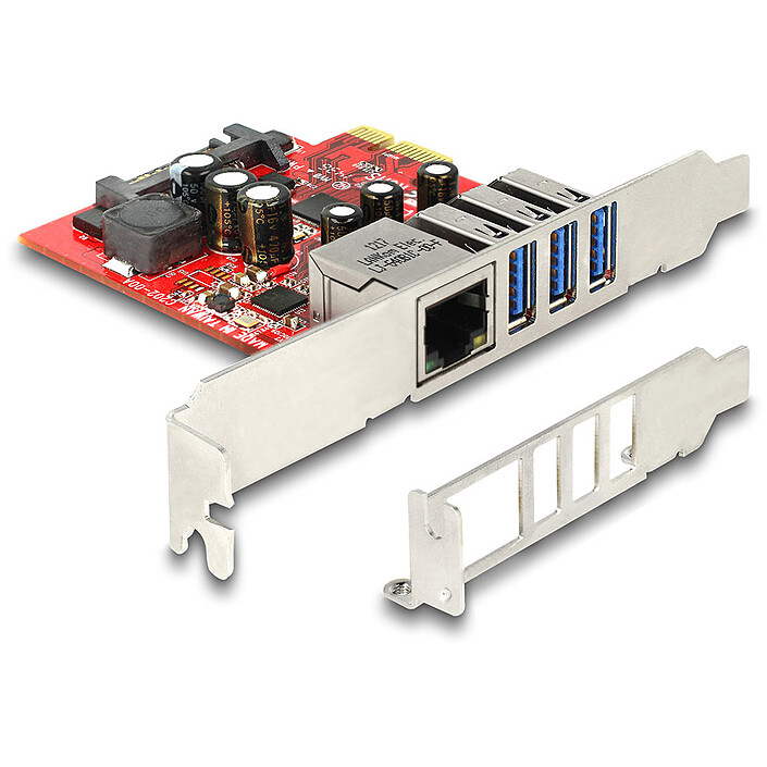 Scheda controller PCI Express DeLock con 3 porte USB 3.0 e 1x Gigabit Ethernet 