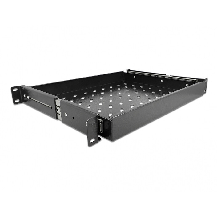 DeLock Sliding drawer 19", 1U, Black