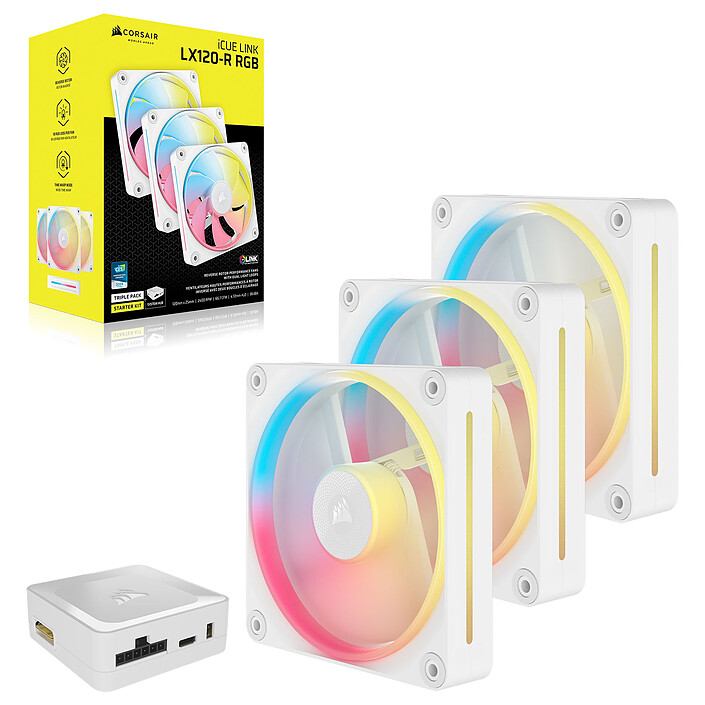 Nota Corsair iCUE LINK LX120-R RGB Triple Pack (White)