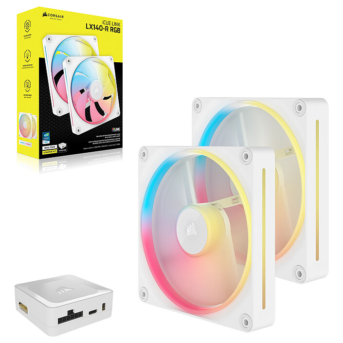 Avis Corsair iCUE LINK LX140-R RGB Dual Pack (Blanc)