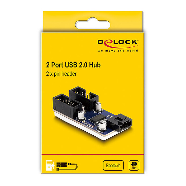 Delock Extension 2 ports USB 2.0 internes pas cher