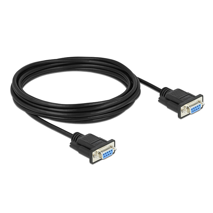 DeLock Câble null modem série DB9 RS232 - F/F - 5 m - Noir