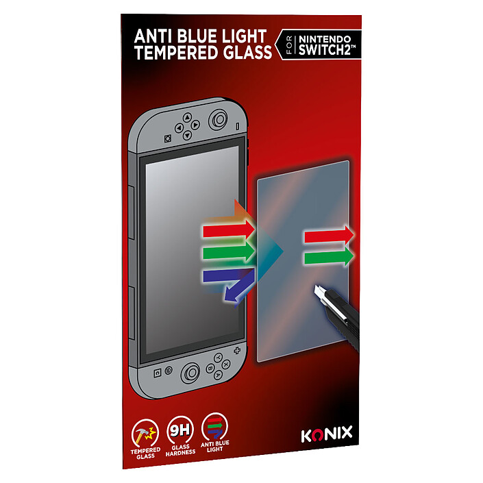 Konix Protection d'écran anti lumière bleue 9H pour Switch 2