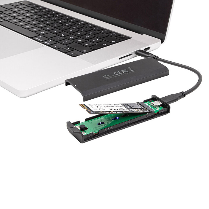 cheap Delock USB-C enclosure for M.2 PCIe or SATA SSDs