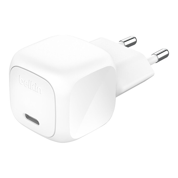 Cargador USB-C de 30 W para iPhone de Belkin con cable USB-C a Lightning de 1 m (blanco)