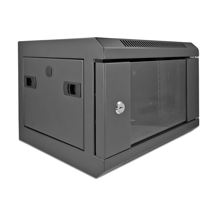 DeLock Armoire réseau 10" avec porte vitrée 4U Noire